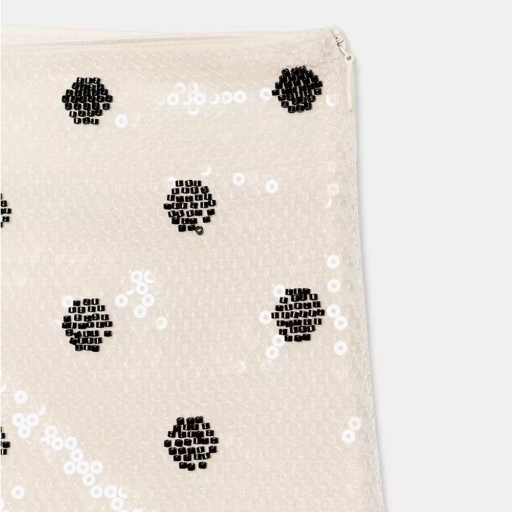 ZARA POLKA DOT SEQUIN MINI SHORTS - Picture 7 of 9
